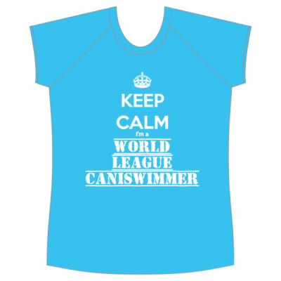 Customisable Keep Calm Caniswim Women's Raglan Tee Thumbnail